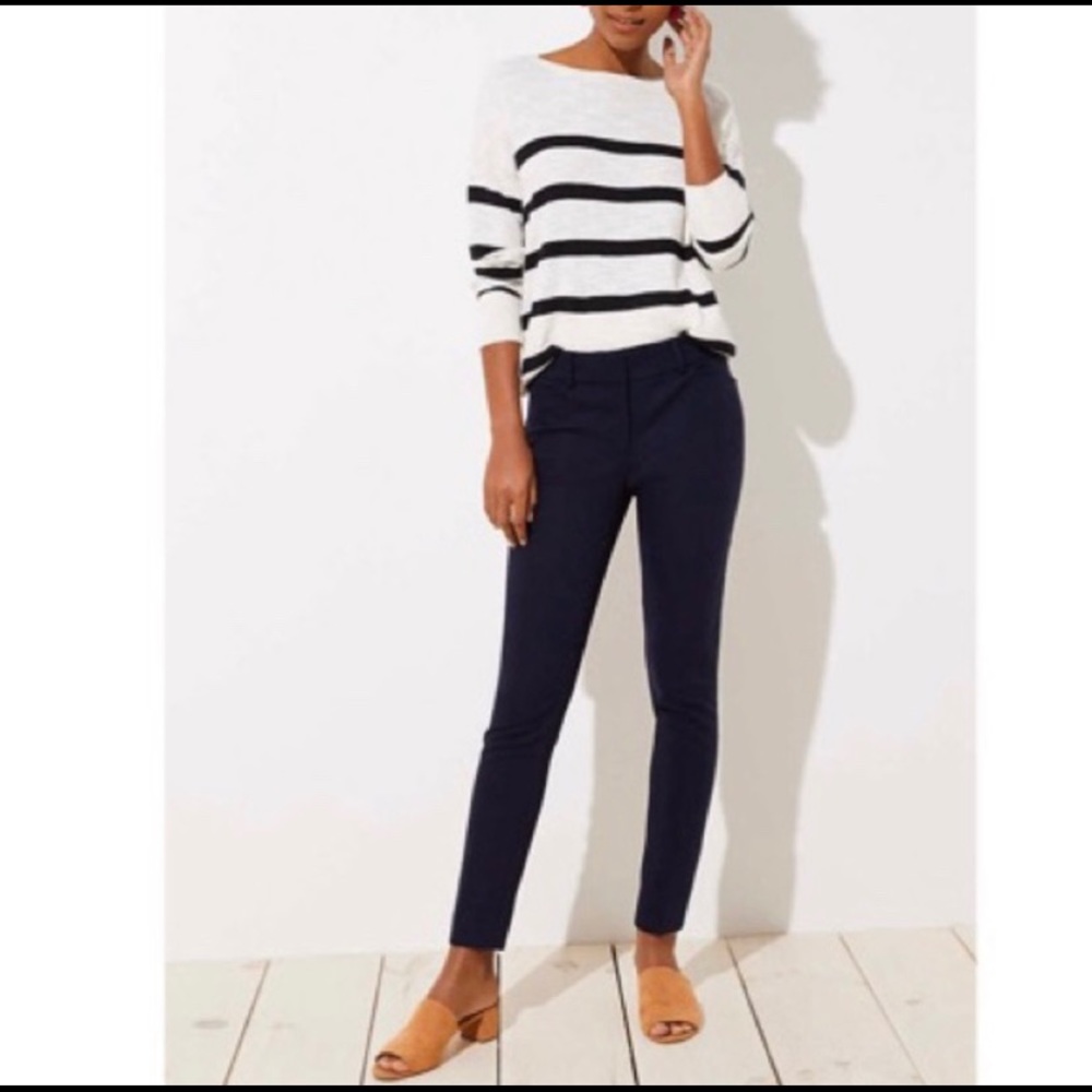Loft Navy Blue Marisa Skinny Pants Size 18 Tall